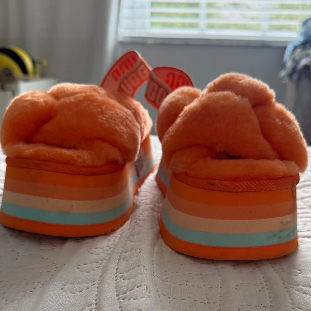 UGG Disco Wildflower Orange Knot Slide Slipper Shoes US 7 - Picture 4 of 9